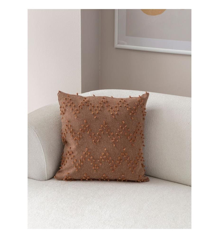 Housse de coussin, marron, tissu : 100 % POLYESTER