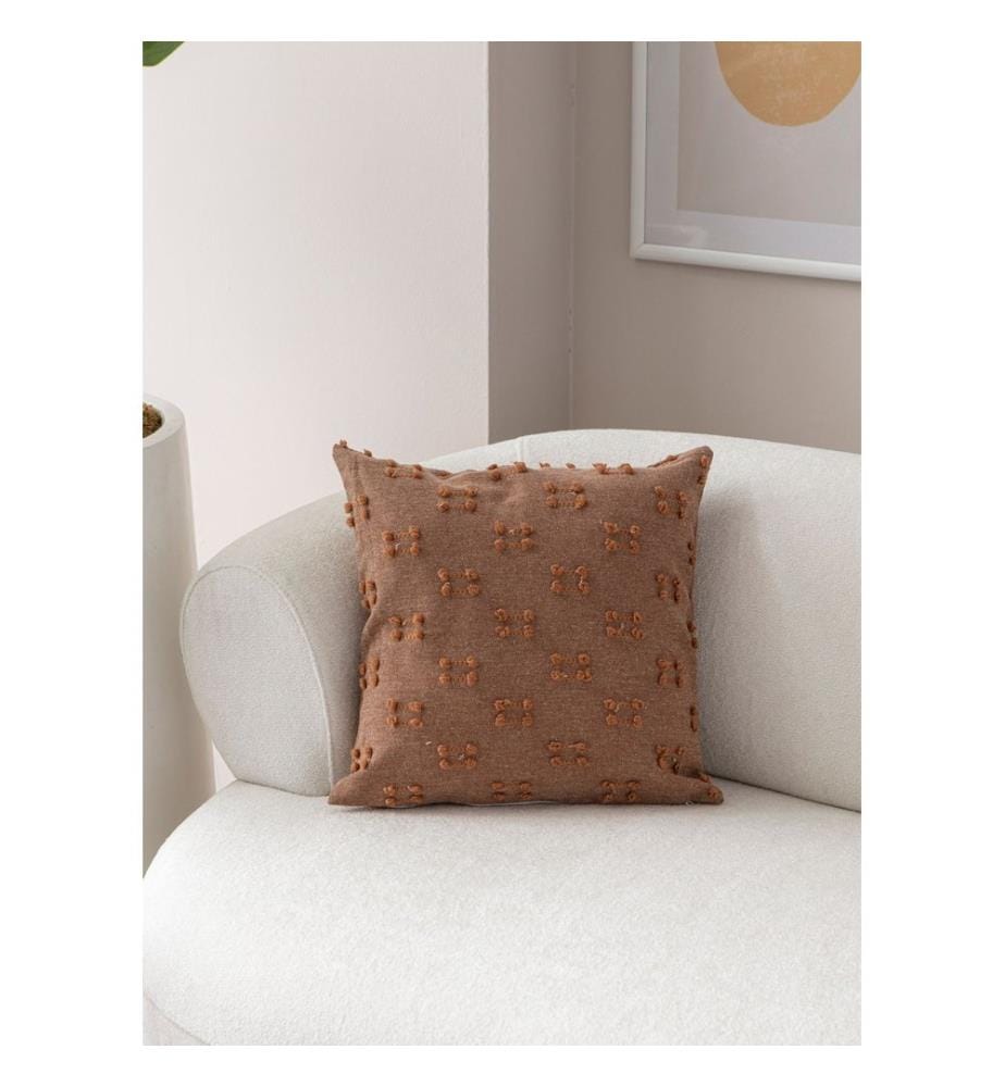 Housse de coussin, marron, tissu : 100 % POLYESTER