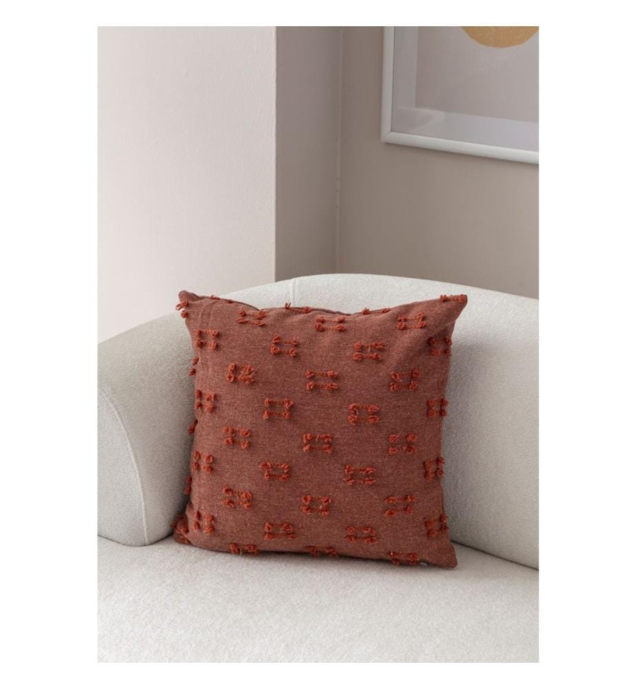 Housse de coussin, rouge carrelage, tissu : 100 % POLYESTER
