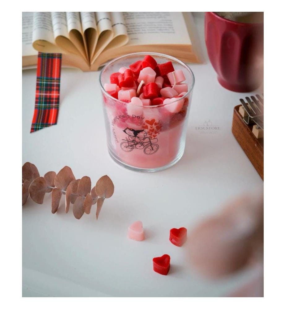 Bougie, 100 % cire de soja, rose