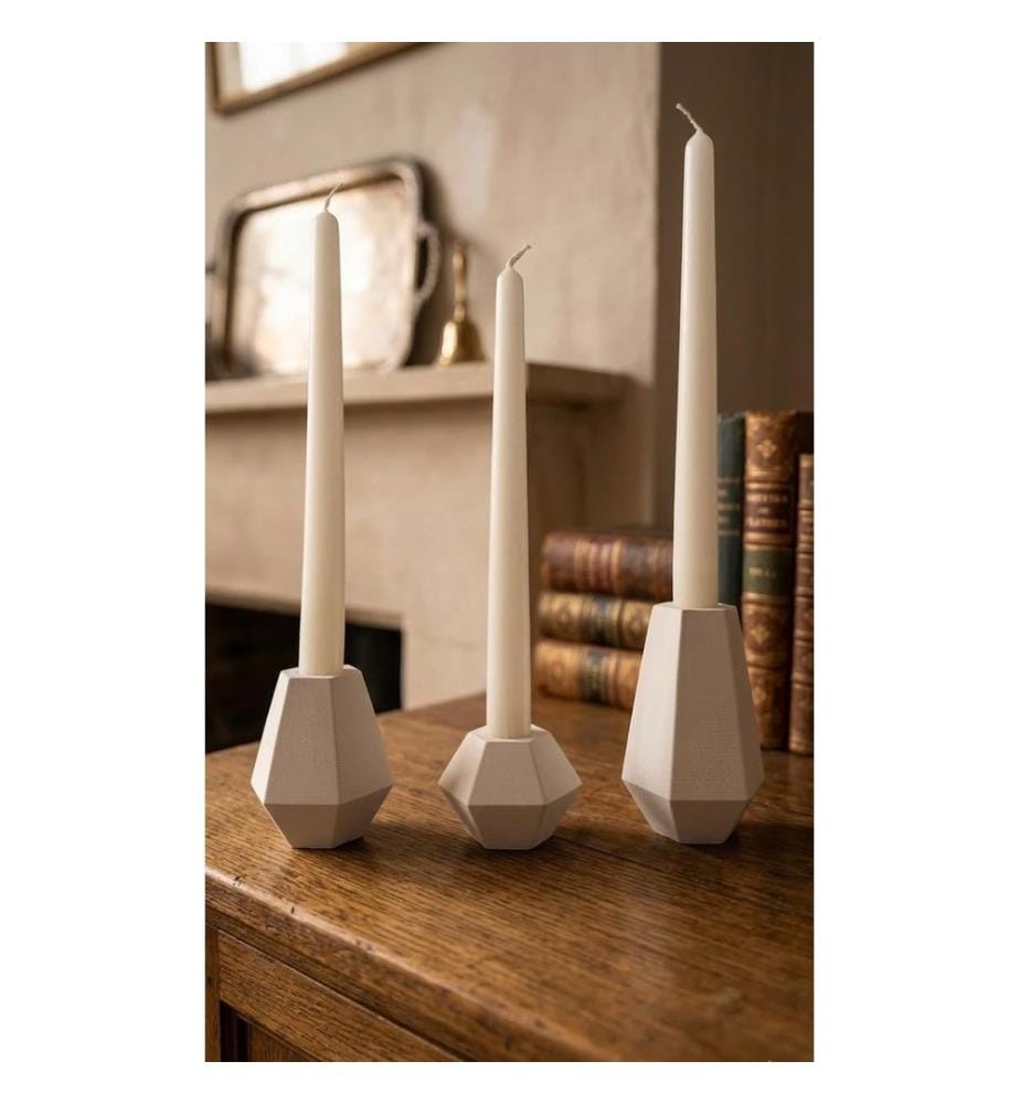 Ensemble de 6 chandeliers, 100 % cire de paraffine, blanc