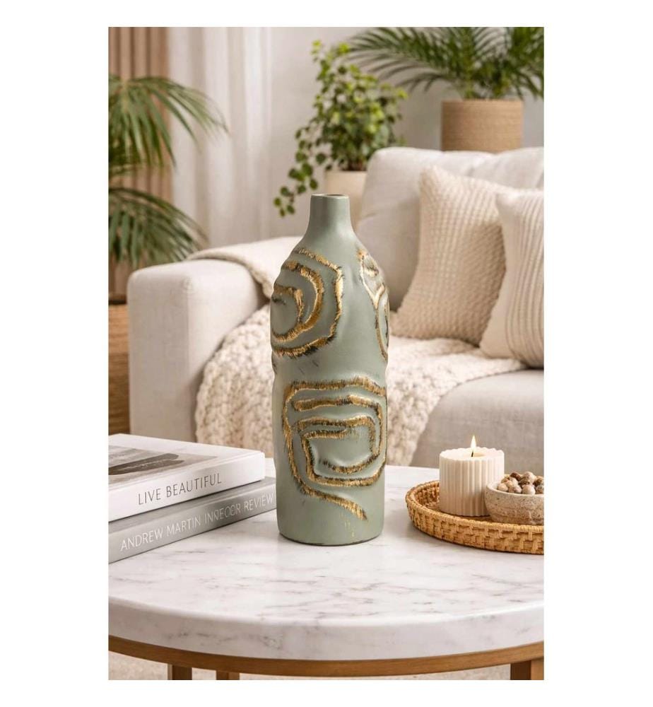 Objet décoratif, corps en céramique, gris