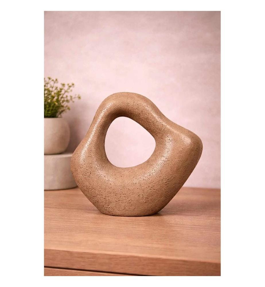 Objet décoratif, corps en céramique, marron