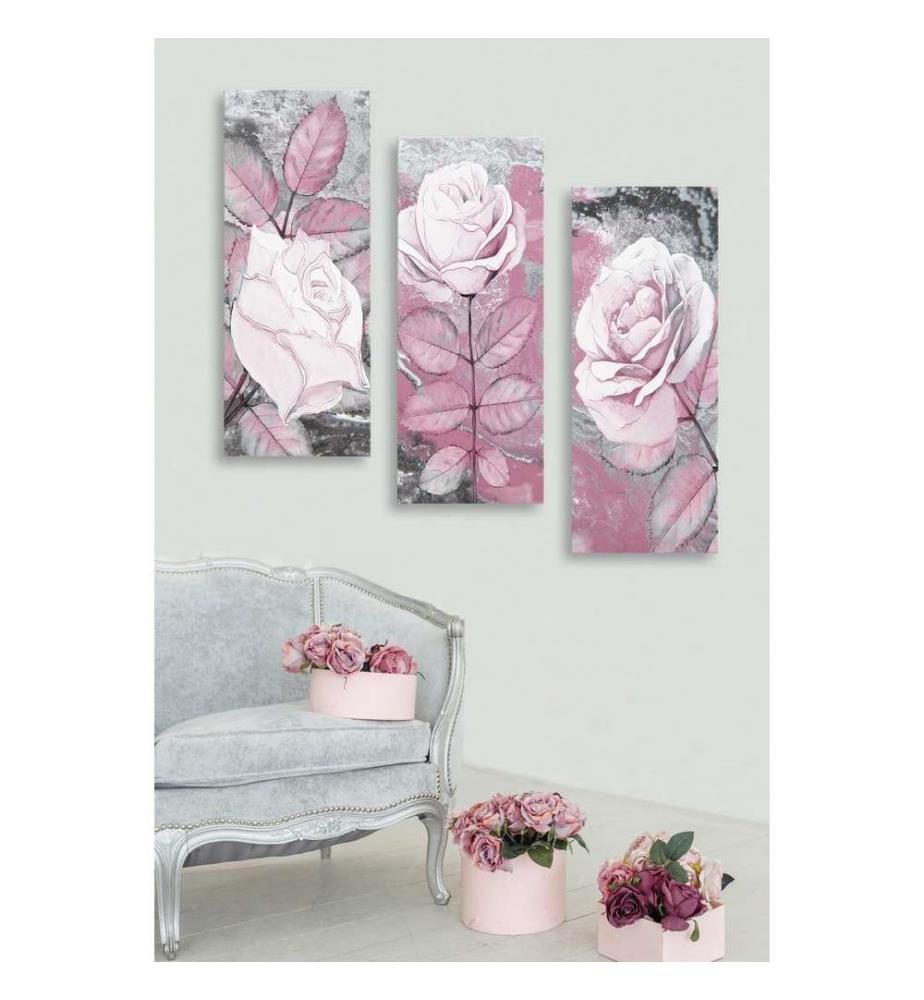 Peinture décorative en MDF, 3 pièces, multicolore, 100% MDF