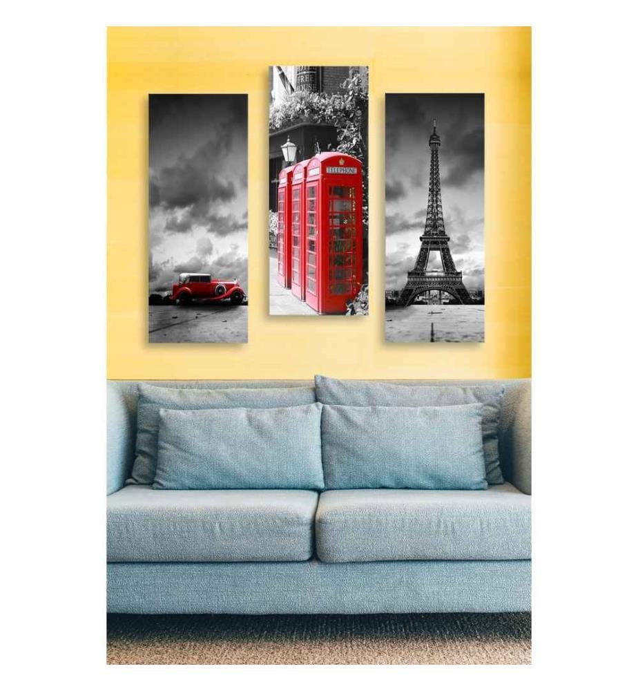 Peinture décorative en MDF, 3 pièces, multicolore, 100% MDF