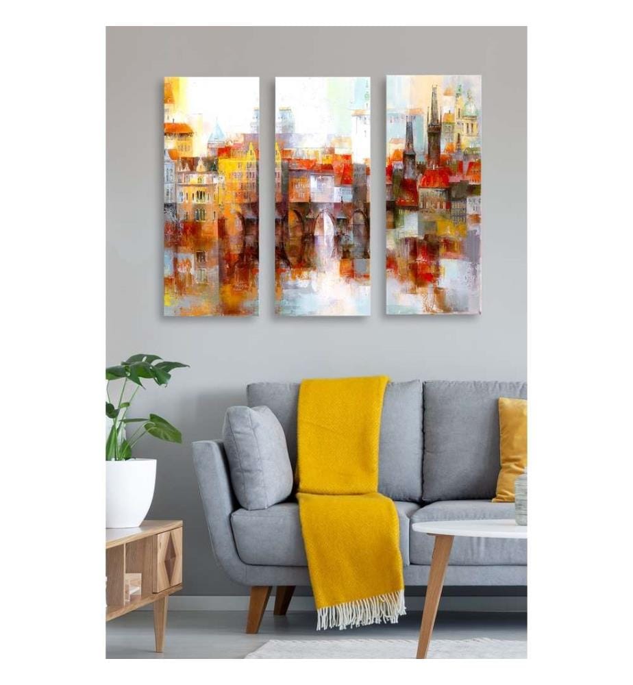Peinture décorative en MDF, 3 pièces, multicolore, 100% MDF