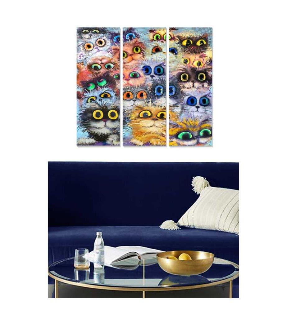Peinture décorative en MDF, 3 pièces, multicolore, 100% MDF