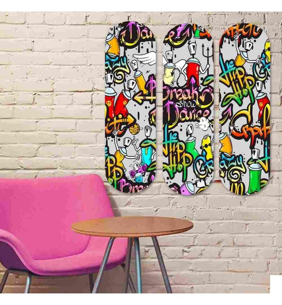 Peinture décorative en MDF, 3 pièces, multicolore, 100% MDF