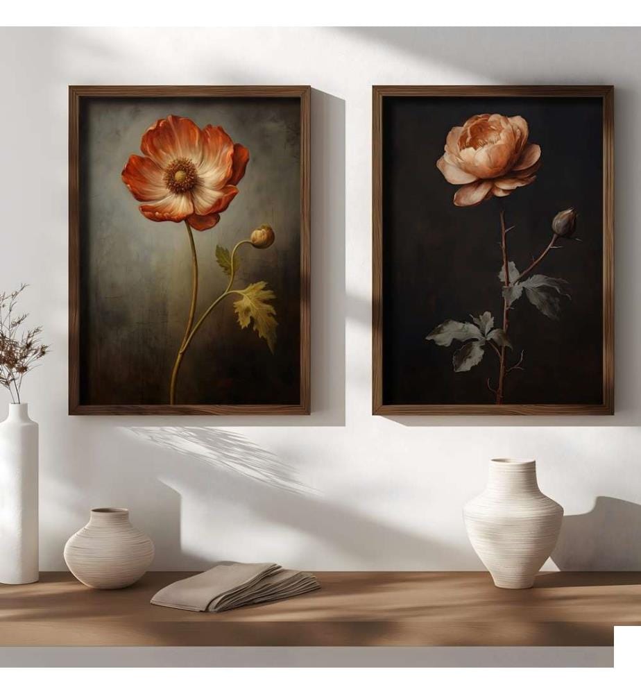 Tableau décoratif encadré en MDF, 2 pièces, multicolore, 100% MDF, cadre en bois d'épicéa