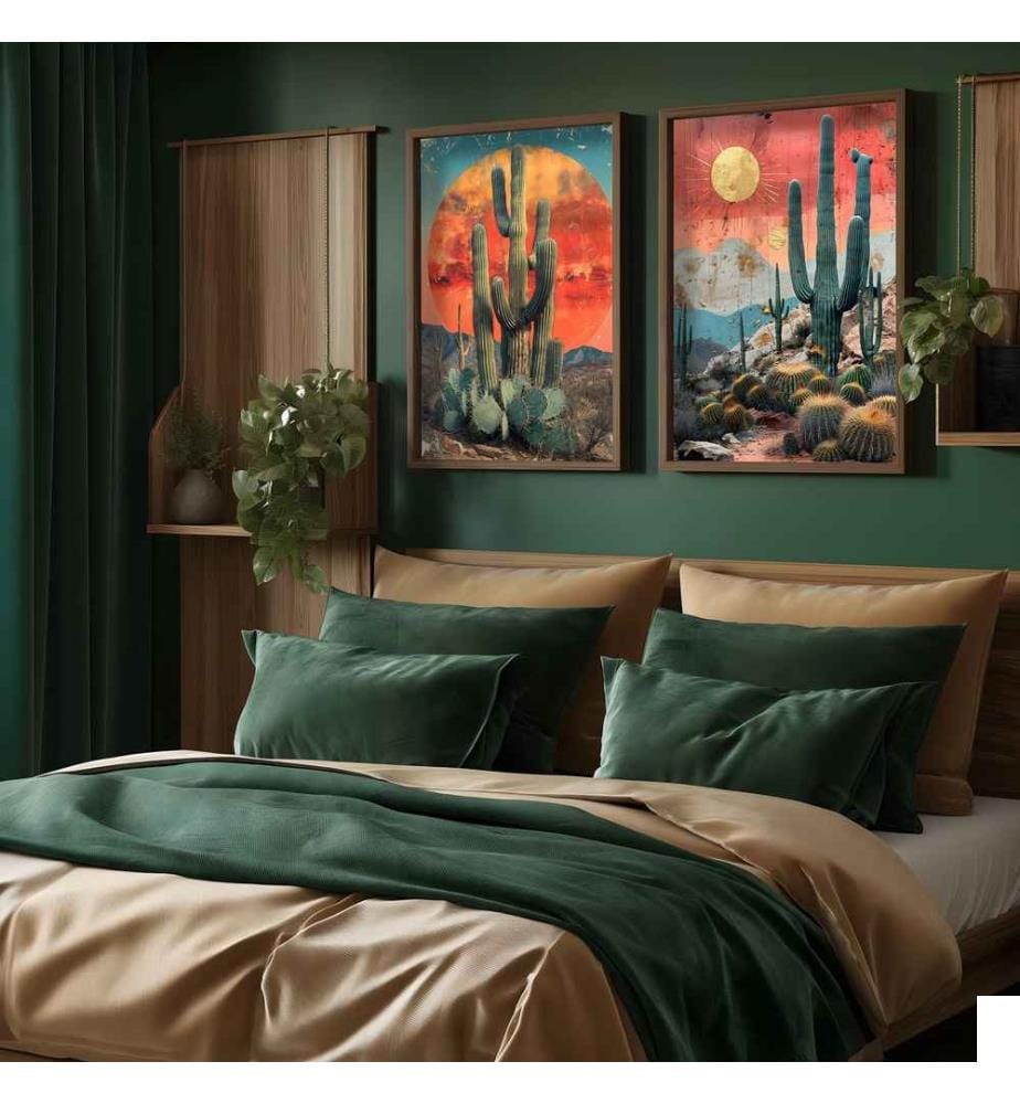Tableau décoratif encadré en MDF, 2 pièces, multicolore, 100% MDF, cadre en bois d'épicéa