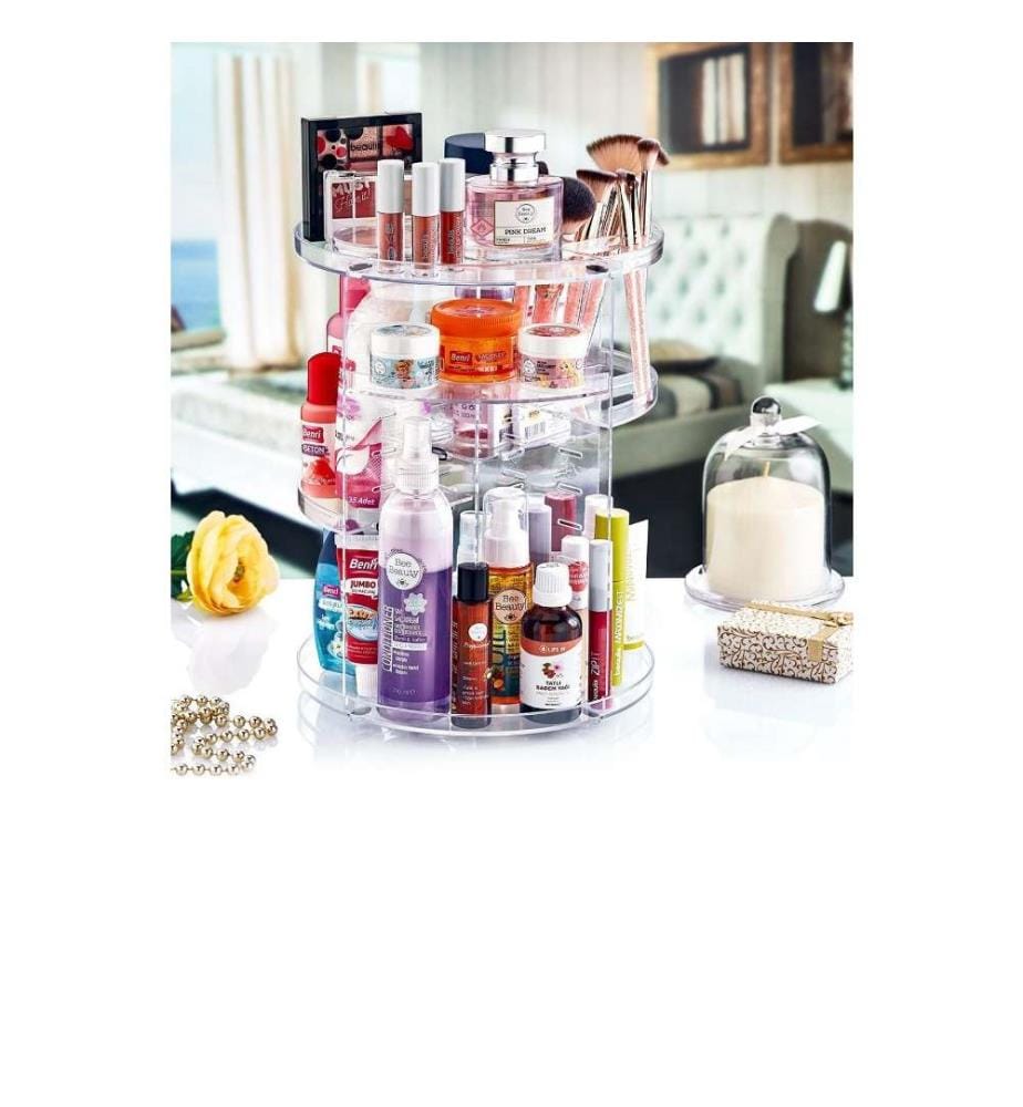 Organisateur de maquillage, transparent, plastique, sans Bpa
