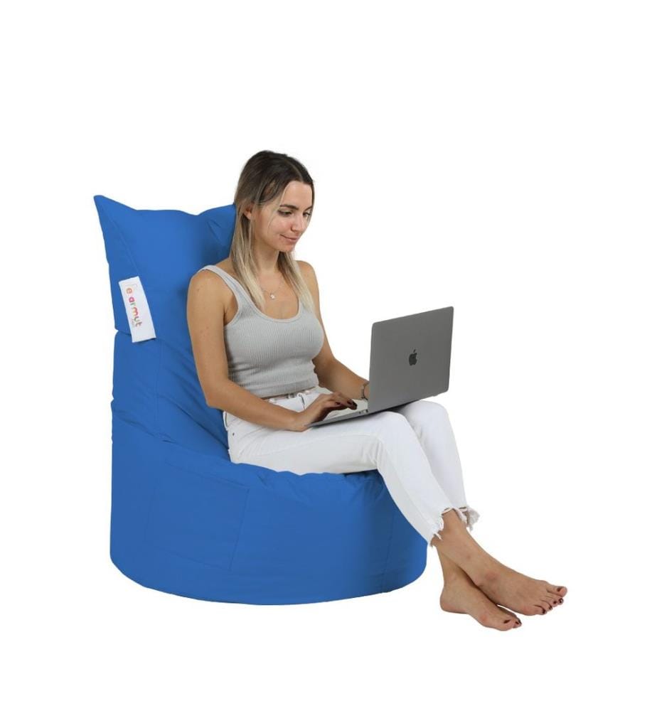 Sac de haricots de jardin, bleu, 100% High Density Styrofoam recyclé, tissu : 100% polyester