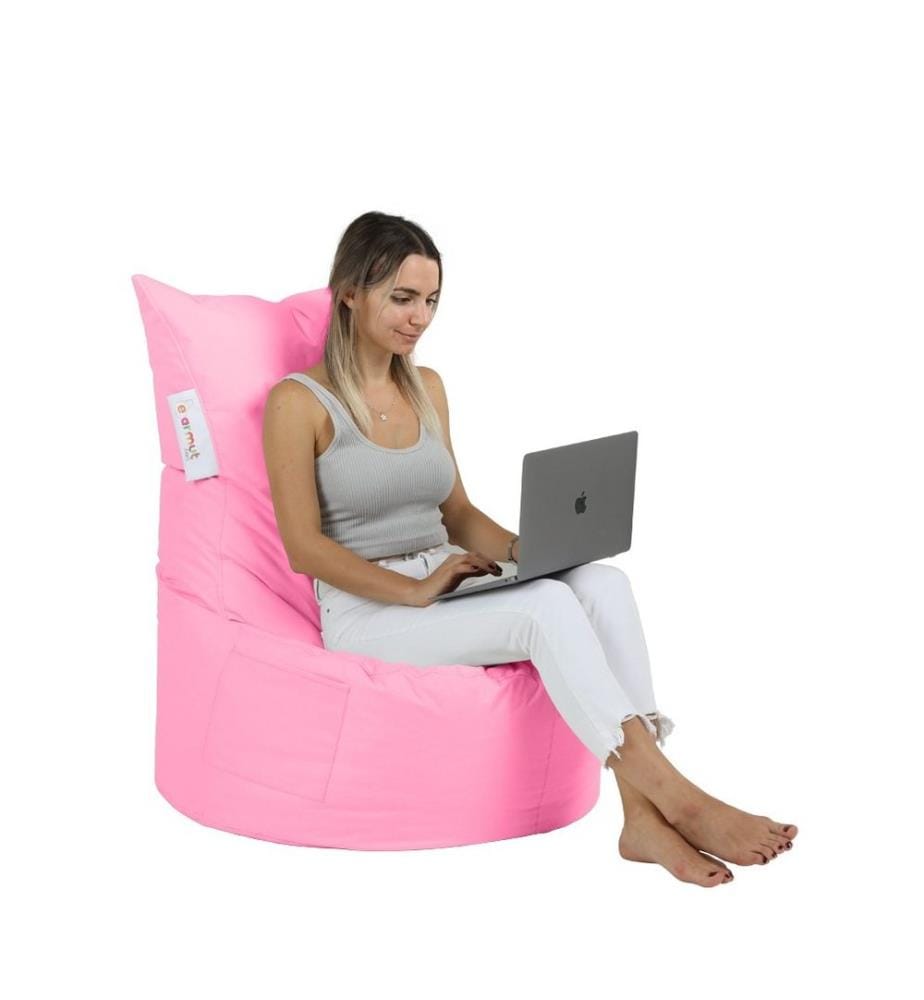 Sac haricot de jardin, rose, 100% High Density Styrofoam recyclé, tissu : 100% polyester