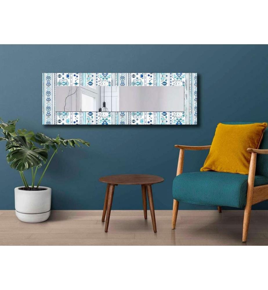 Miroir décoratif, Bleu, Bleu marine, Blanc, Miroir