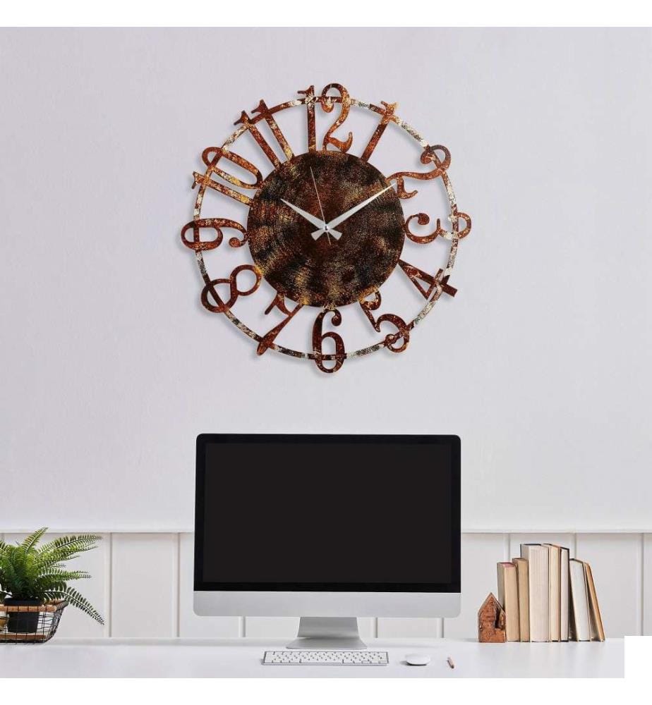 Horloge murale décorative en métal, multicolore, métal