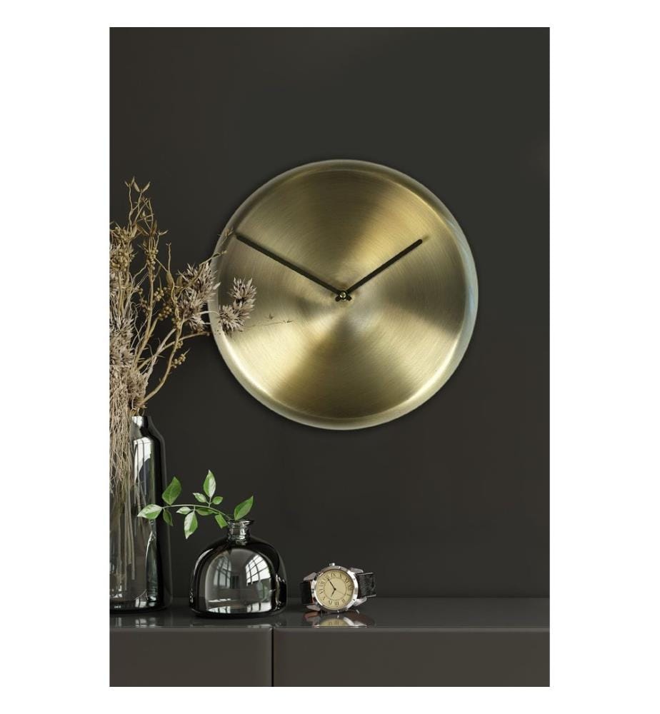 Horloge murale décorative en métal, kaki, 100 % aluminium
