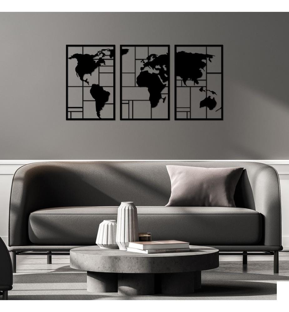 Accessoire mural décoratif en métal, noir, 100 % métal