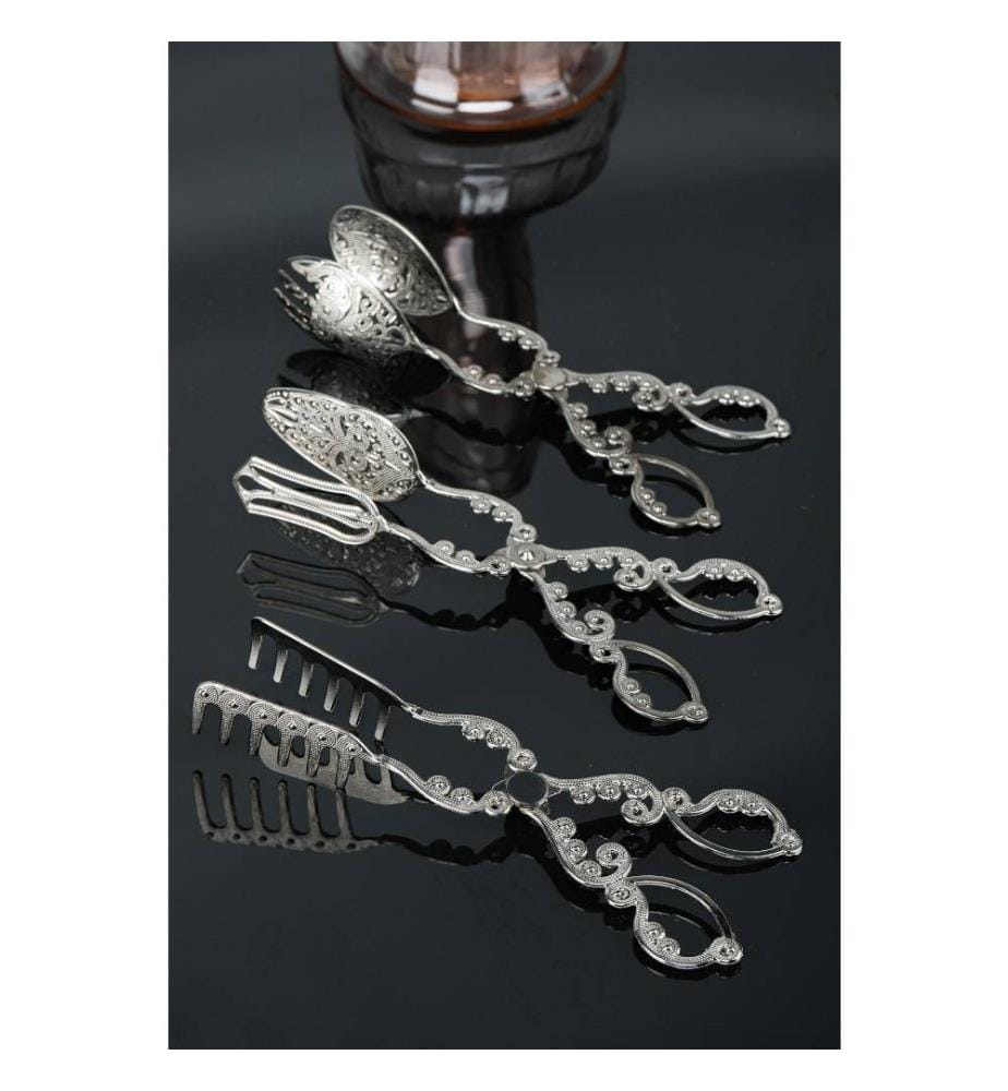 Set de pinces, 3 pièces, argent, métal zamak