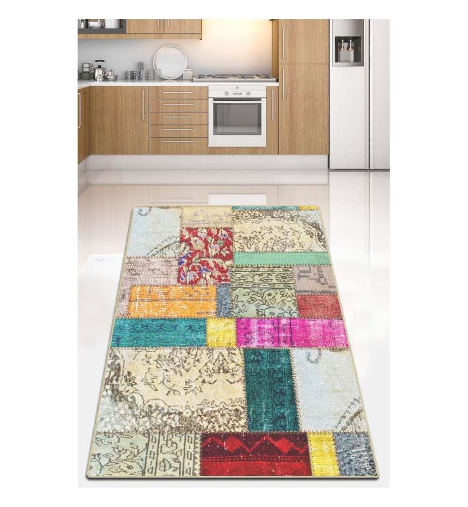 Tapis de couloir, 80 x 200, Multicolore, 100 % POLYESTER