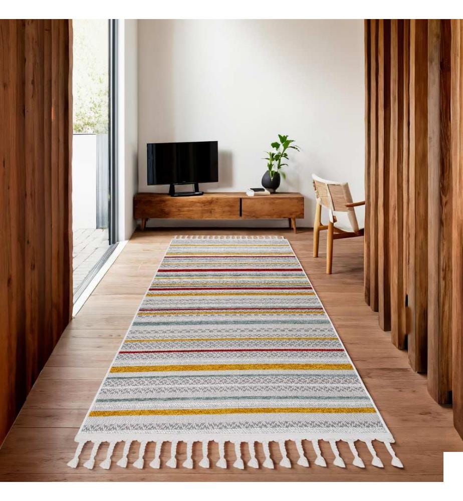 Tapis de couloir, 100 x 200, multicolore, 52 % POLYESTER / 40 % COTON / 8 % CHENILLE