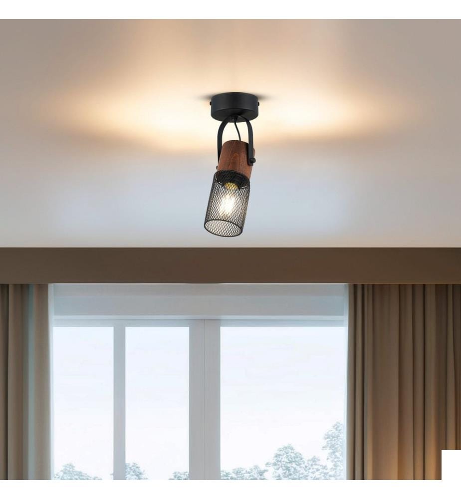 Lustre, noir, CORPS EN MÉTAL, capuchon en métal