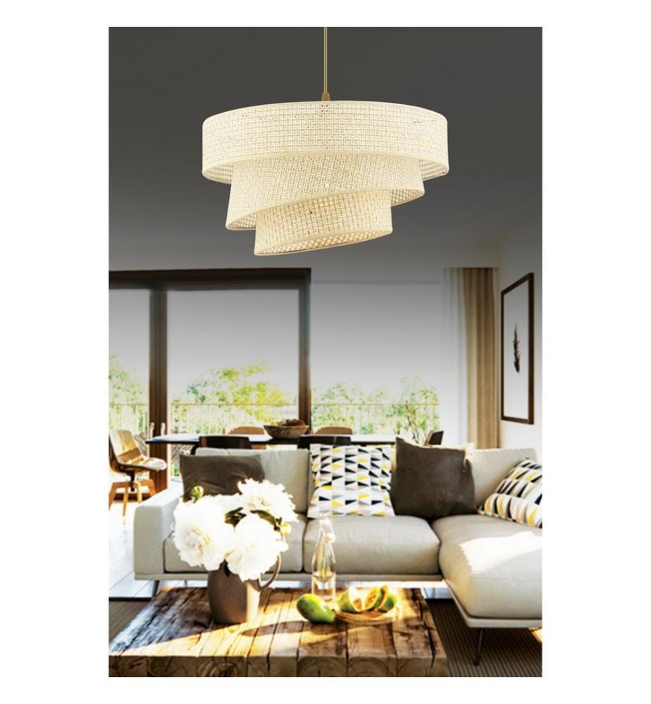 Lustre, crème, CORPS EN MÉTAL, capuchon en coton
