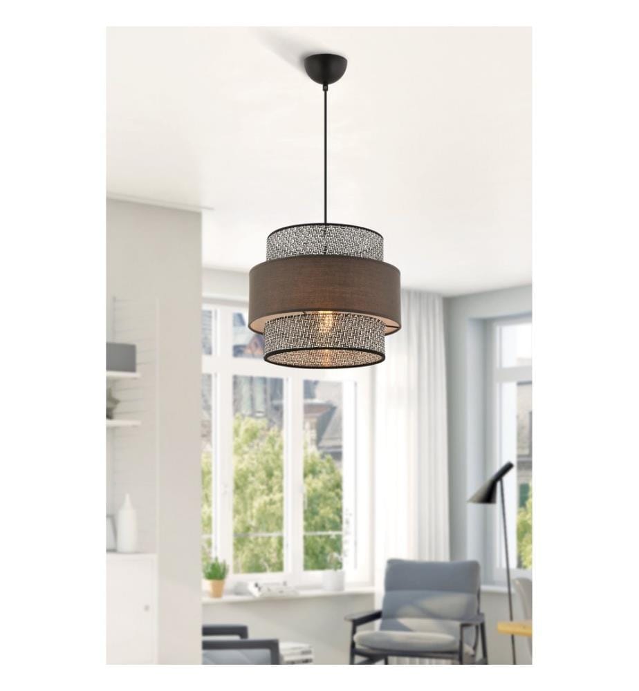 Lustre, gris, anthracite, CORPS EN MÉTAL, capuchon en tissu