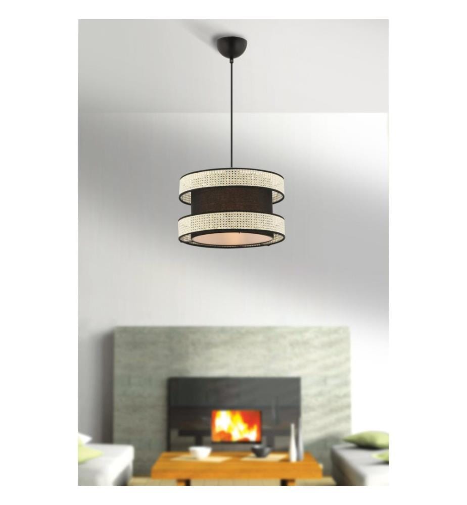 Lustre, crème, noir, CORPS EN MÉTAL, capuchon en coton