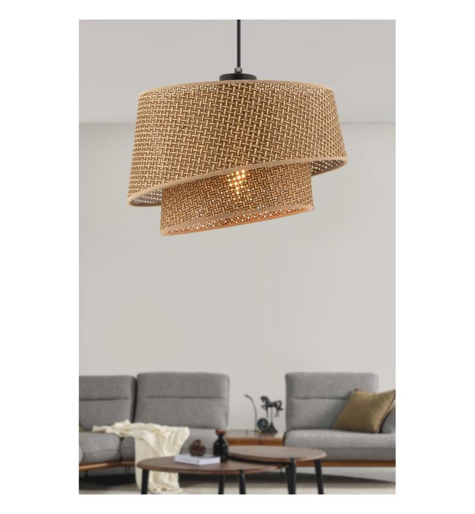 Lustre, beige, CORPS EN MÉTAL, capuchon en tissu