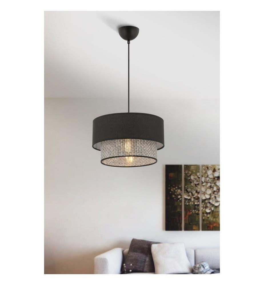 Lustre, gris, noir, CORPS EN MÉTAL, capuchon en coton