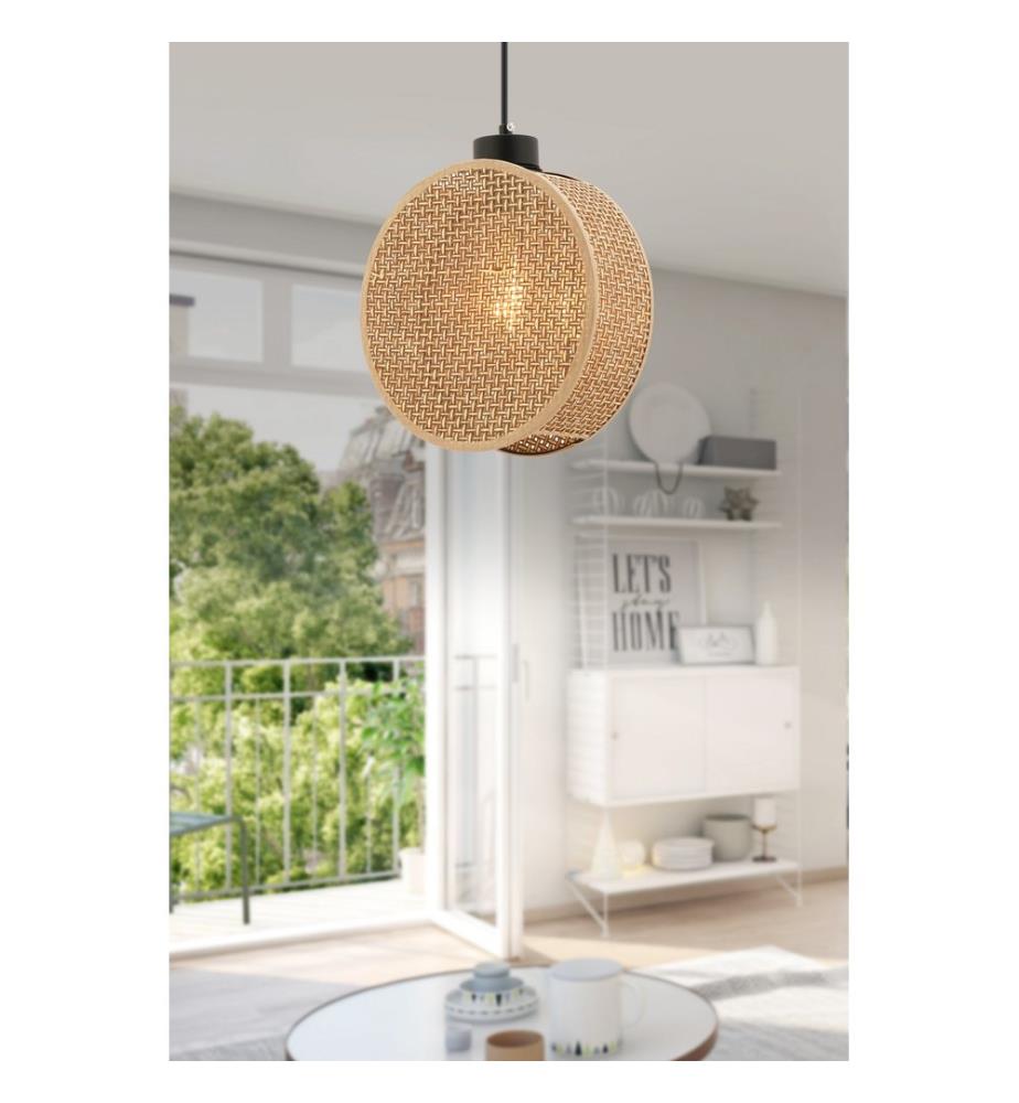 Lustre, beige, CORPS EN MÉTAL, abat-jour en coton