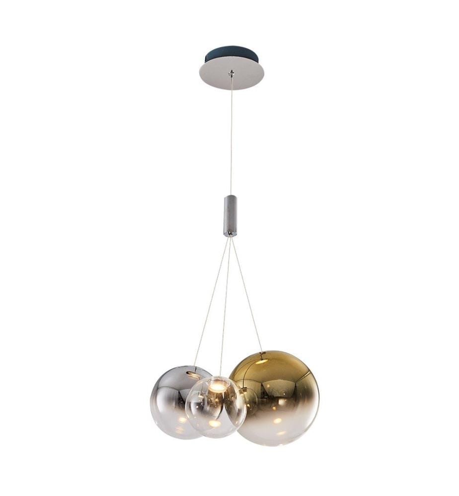 Lustre, multicolore, CORPS EN MÉTAL, capuchon en verre
