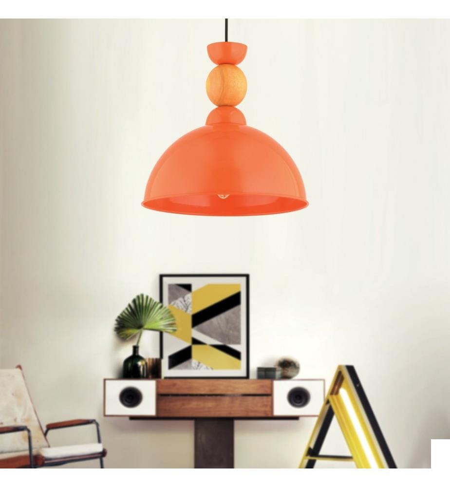 Lustre, orange, CORPS EN MÉTAL