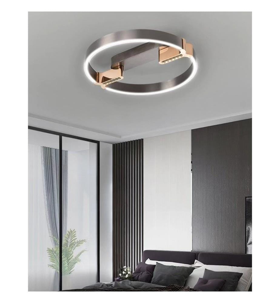 Lustre, platine, corps en métal / cache-capot en acrylic