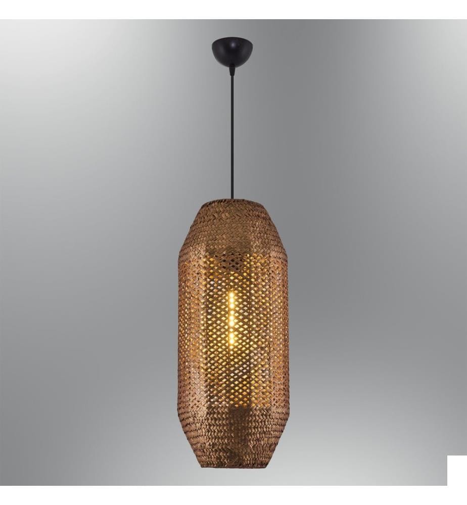 Lustre, Rose, Corps en Plastic / Chapeau en rotin