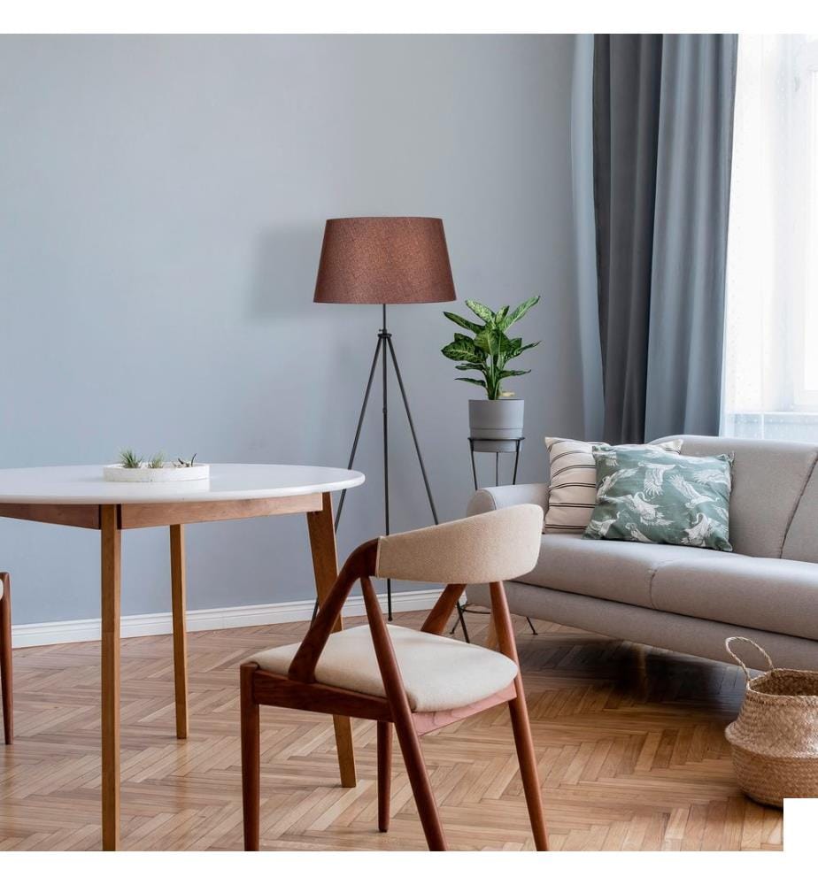 Noir, Marron, Lampadaire, 65 X 65 cm, Corps Métallique