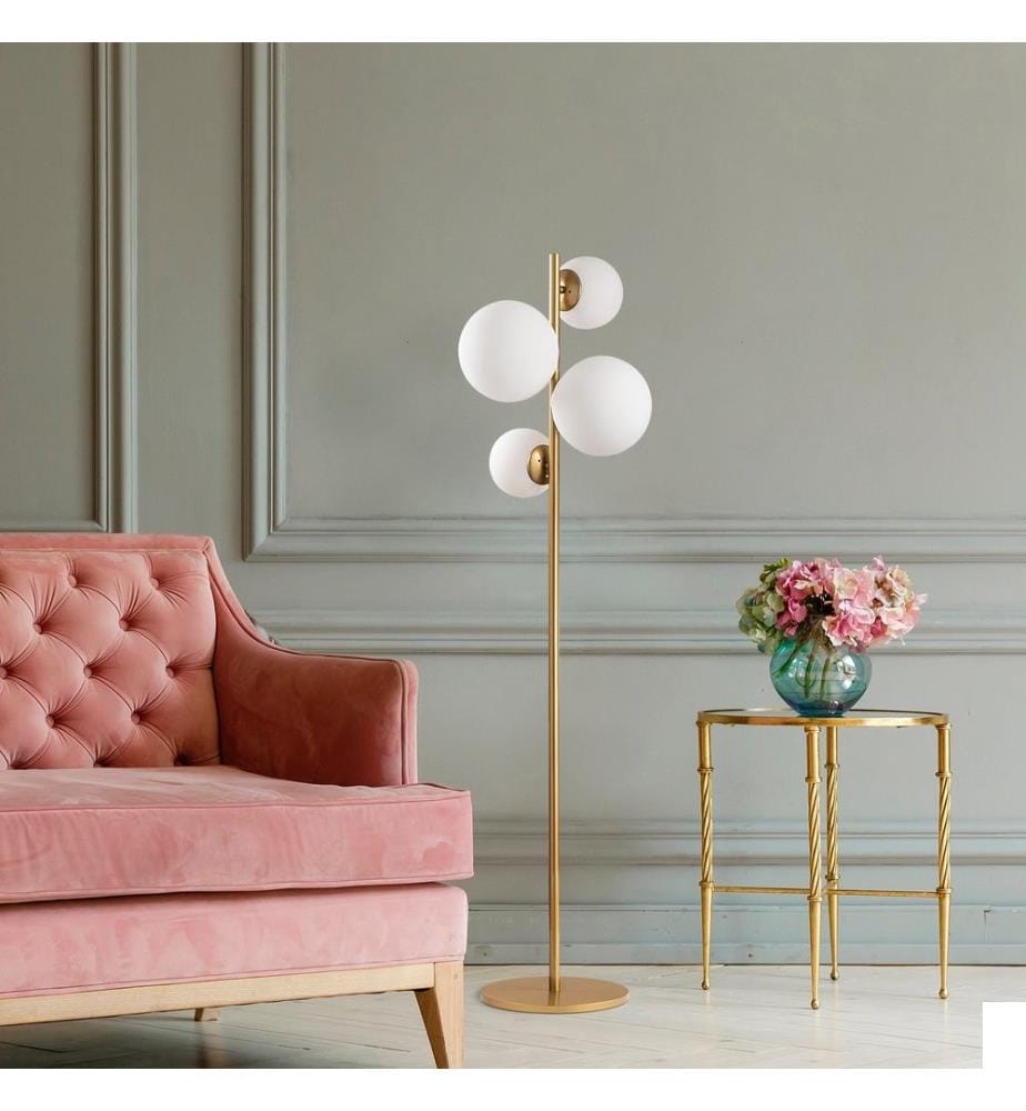 Lampadaire, noir, antique, corps en métal, capuchon en verre