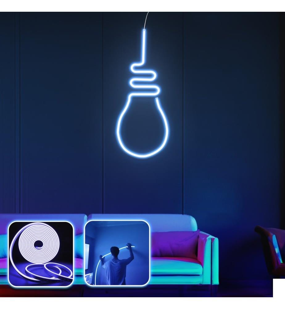 Eclairage mural décoratif à LED, bleu, bandes néon flexibles
