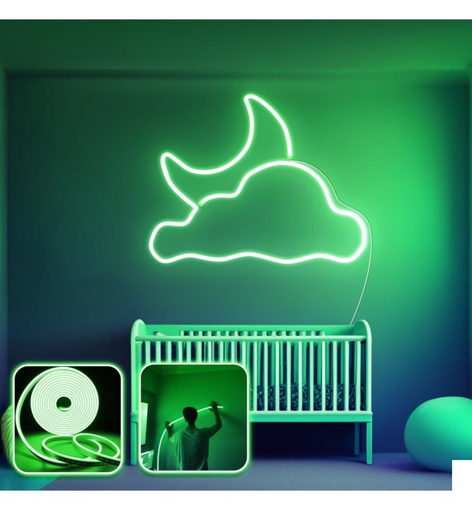 Eclairage mural décoratif à LED, vert, bande néon flexible