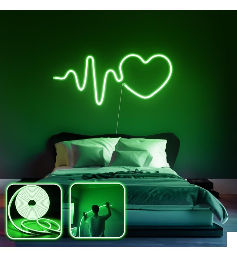 Eclairage mural décoratif à LED, vert, bande néon flexible