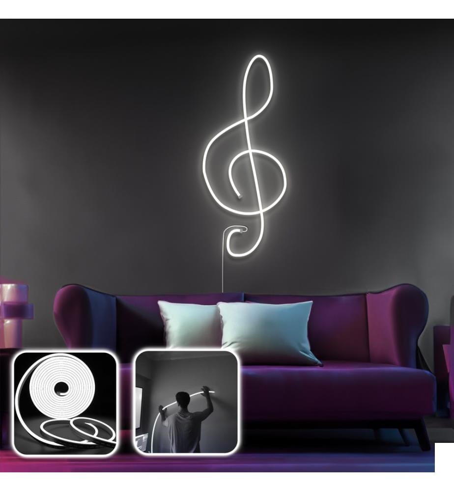 Eclairage mural décoratif à LED, blanc, bandes néon flexibles