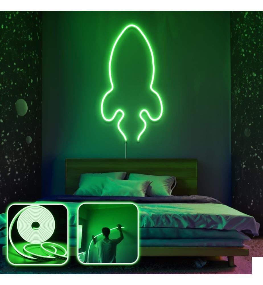 Eclairage mural décoratif à LED, vert, bande néon flexible