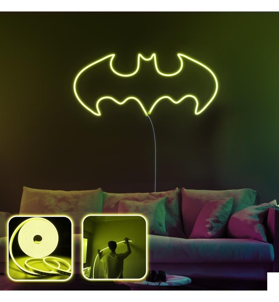 Eclairage mural décoratif à LED, jaune, bandes néon flexibles