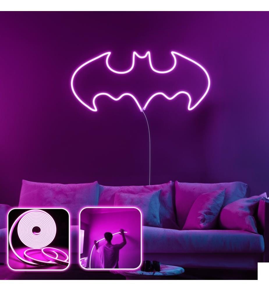 Eclairage mural décoratif à LED, rose, bandes néon flexibles
