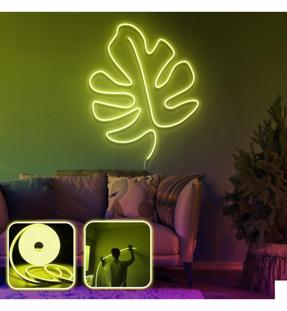 Eclairage mural décoratif à LED, jaune, bandes néon flexibles