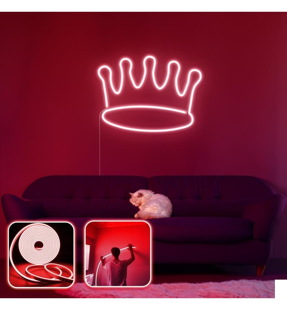 Eclairage mural décoratif à LED, rouge, bandes néon flexibles