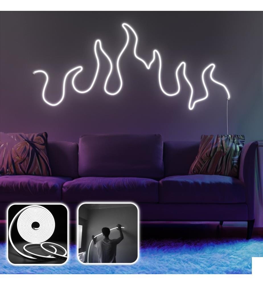 Eclairage mural décoratif à LED, blanc, bandes néon flexibles