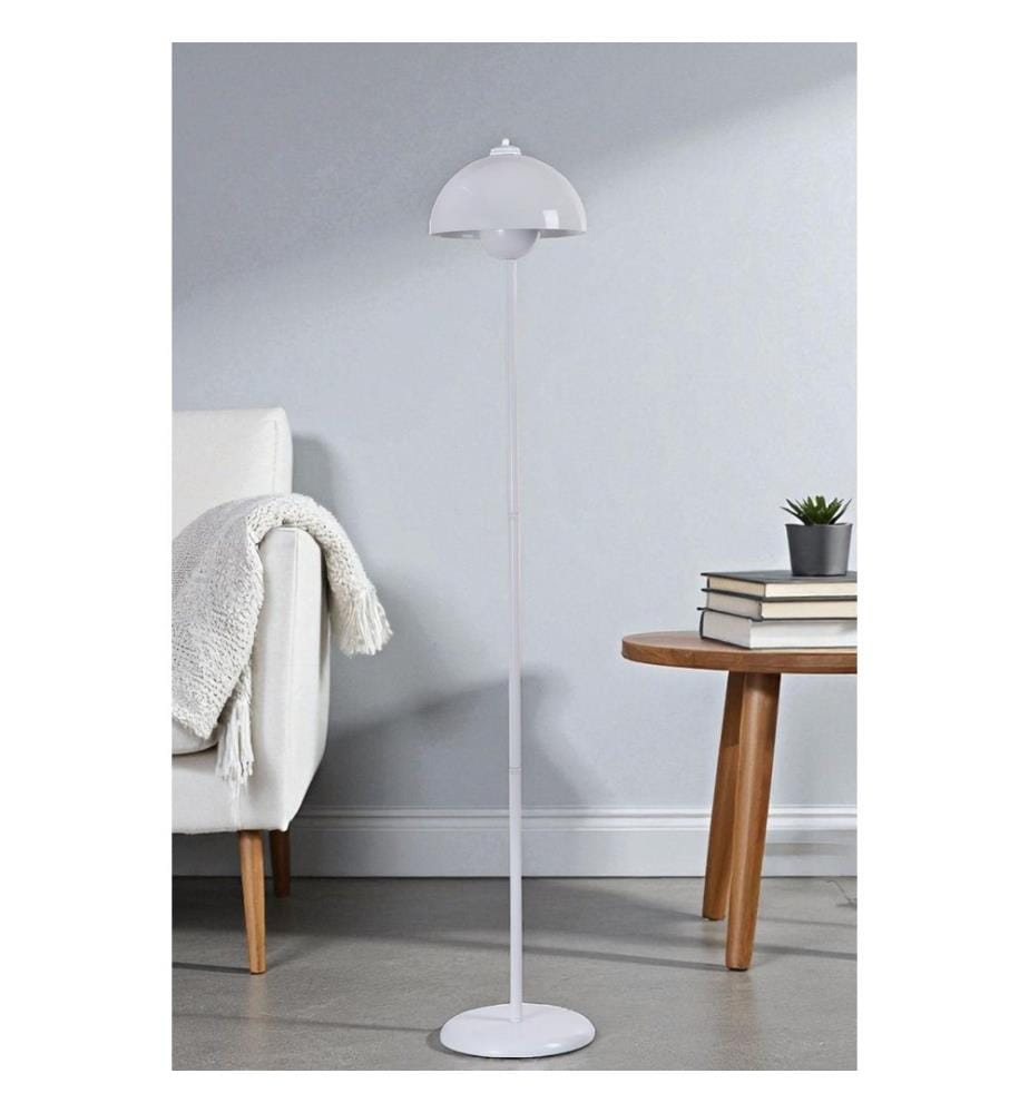 Lampadaire, blanc, corps en métal