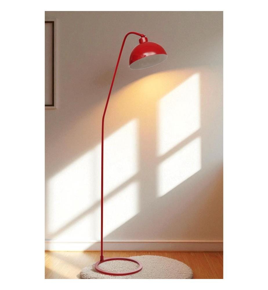 lampadaire, rouge, corps en métal