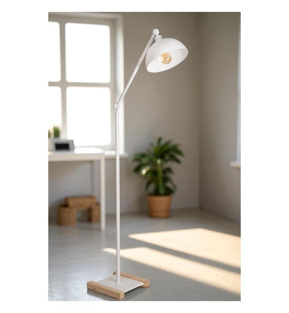 Lampadaire, blanc, corps en métal